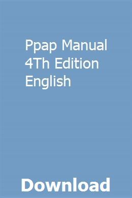 ppap manual 4th edition pdf
